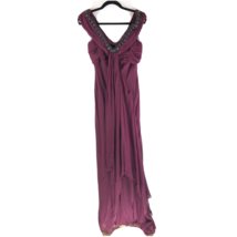 ABS Allen Schwartz Dress Formal Beaded Layered Draped Purple Size 10 - £22.92 GBP