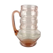 VTG Rose Pink Depression Glass Pitcher 1920&#39;s 9.5&quot; Tall Art Deco  - £27.23 GBP