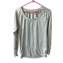 Champion Womens Size Medium M Gray Long Sleeve Shirt Knit Top Athletic L... - $13.85