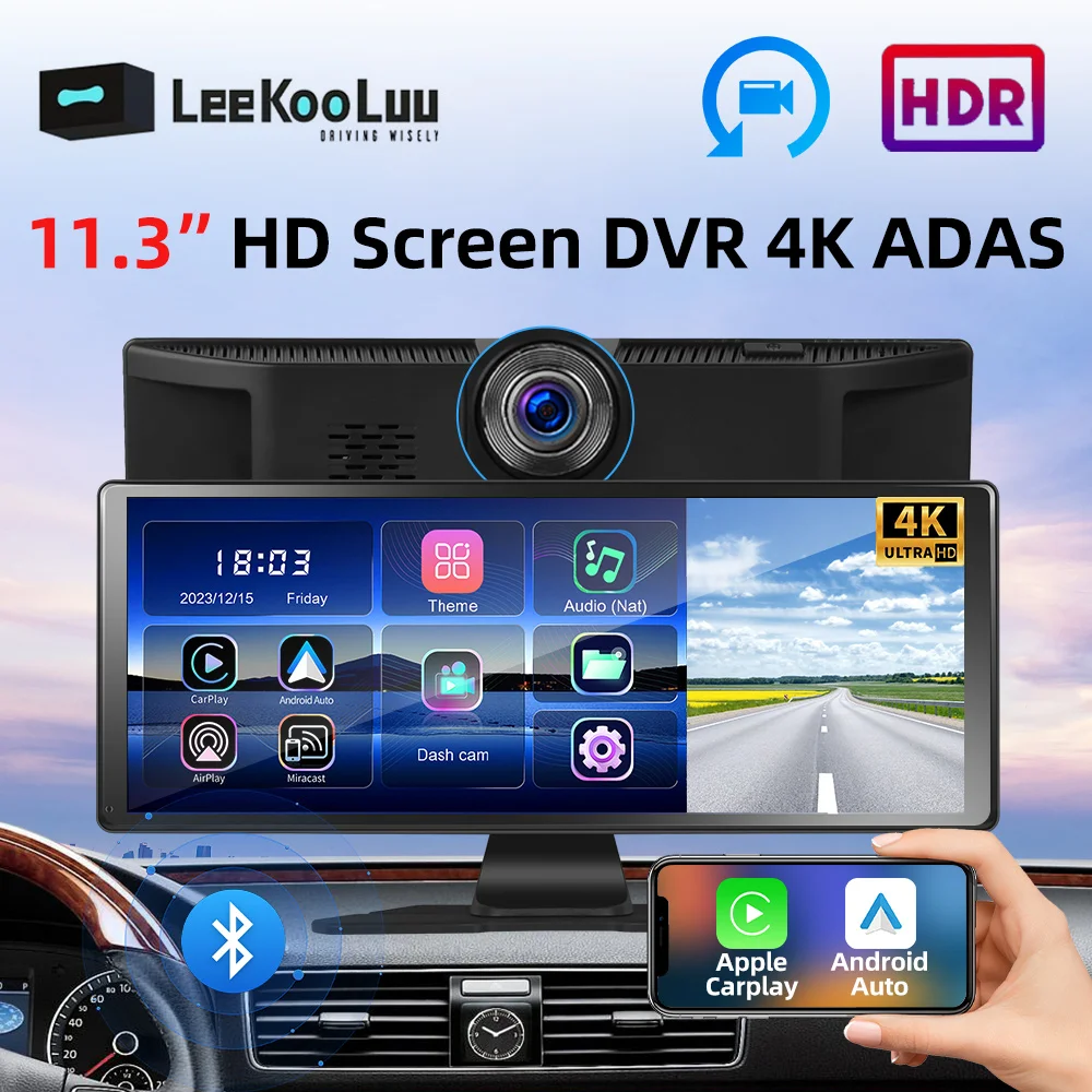 LeeKooLuu 11.3” Screen Portable Smart Car Multimedia Player Wireless Carplay - £103.35 GBP+