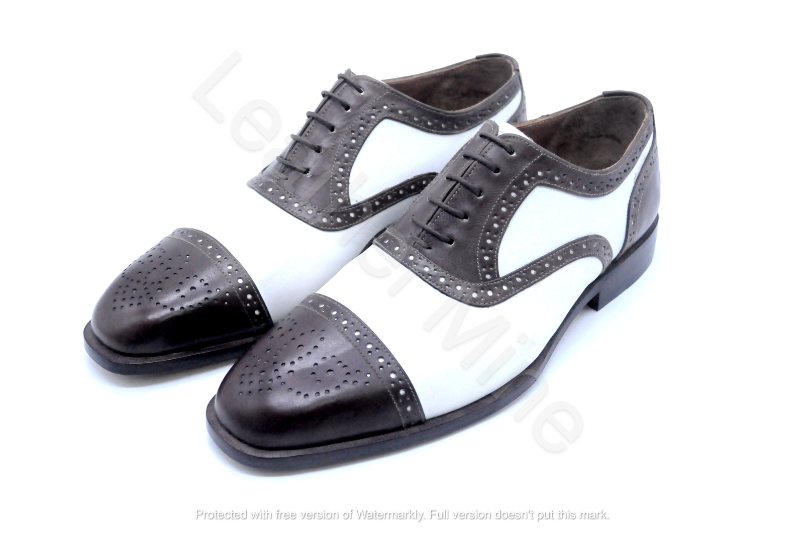 Handmade Men's Toe Cap Leather Oxfords Dress Shoes, Custom Made Formal Shoes