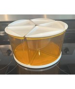 Vintage Rubbermaid Wedge Peek a Bin Orange 5 Canister Set JB1-2441 1 Laz... - $34.65