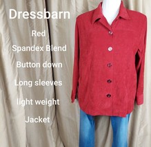 dress barn Red Light Weight Button Down Jacket Size 2X - £11.16 GBP