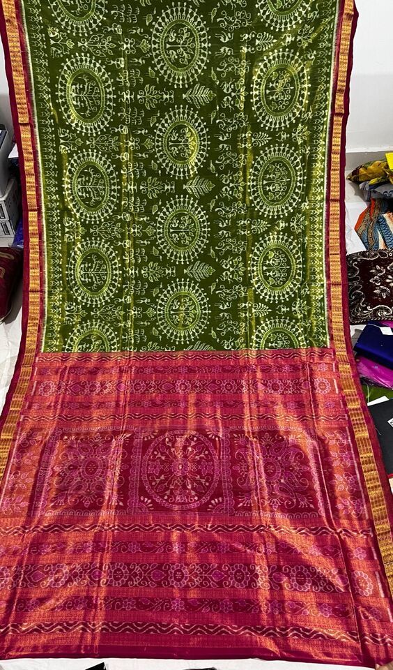 sambalpuri handloom wedding full tissues silk saree - $781.11