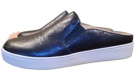 Vionic Dakota Metallic Navy Blue Slip On Clogs Mule Flat Womens Size 9.5 - £38.66 GBP
