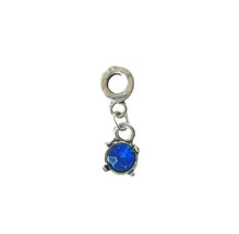 Blue Rhinestone Dangle Charm Bead European Big Hole Jewelry Making DIY - $2.99