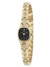 Pulsar PPH104 Women&#39;s Dress Black Dial Gold Tone Stainless Steel Quartz Watch - £35.44 GBP