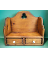 Handmade Wood Cookbook Recipe Shelf 2 Drawer Wall Hanging or Counter Top... - $176.56 CAD