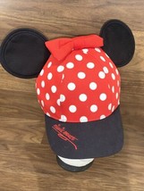 Walt Disney World Kids Minnie Mouse Ears Bow Cap Hat Adjustable Polka Dots - £7.50 GBP