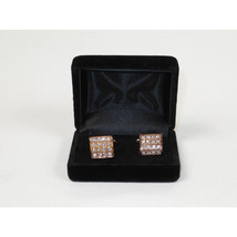 Men's Fashion Cufflinks By J.Valintin Silver/Gold Plated With Crystals JVC-15 image 2