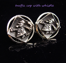 Vintage Traffic cop Cufflinks / police whistle / Novelty gift  / crossing guard  - £76.40 GBP