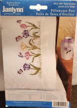 JANLYNN Pillow Cases Stamped For Embroidery TULIP GARDEN 2 Standard Case... - £11.16 GBP
