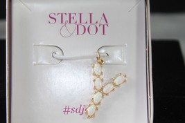 Stella &amp; Dot Charm (new) GOLD MOMENTO OPAL STONE LETTERS - Y - C913GY - £19.60 GBP