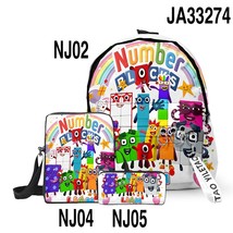 3D Game Number Blocks Schoolbag Backpack Numberblocks Primary Middle School Stud - £61.31 GBP
