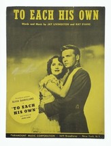 1946 To Each His Own By Jay Livingston And Ray Evans Sheet Music - $12.86