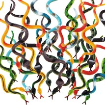 32 Pieces Plastic Snakes 4 Inch Rain Forest Snakes Realistic Rubber Snake Assort - £13.30 GBP