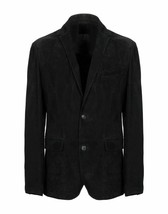Elegante Blazer de Cuero Negro Hombres Abrigo de Gamuza Pura Hecho a Man... - $2,458.92 MXN+