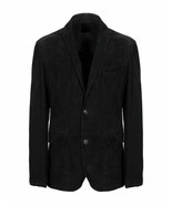 Elegante Blazer de Cuero Negro Hombres Abrigo de Gamuza Pura Hecho a Man... - $2,410.44 MXN+
