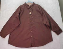 Outdoor Outfitters Shirt Men Size 3X Brown Cotton Long Sleeve Collar Button Down - £17.98 GBP