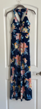 Maxi Dress Women’s SMALL Sleeveless Empire Waist Floral Blue from Hawaii NEW - £15.55 GBP