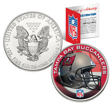 Tampa Bay Bucs 1 Oz American Silver Eagle $1 Us Coin Colorized Nfl Licensed - £67.22 GBP