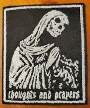 Thoughts And Prayers Skeleton - Iron On/Sew On Patch    10609 - £6.17 GBP