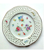 Burg Lindau Plate Feines Porzellan Porcelain Floral Gold Trim Reticulate... - $7.98