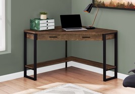 Monarch Specialties I 7504 42 in. Brown Reclaimed Wood Corner Computer Desk - £424.05 GBP