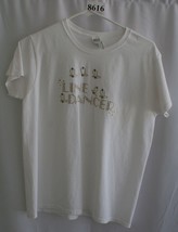 LINE DANCER WHITE T-SHIRT SIZE MED 100% COTTON #8616 - $7.43