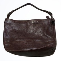 Coach Brown Pebbled Larger Leather Shoulder Bag Silver Hardware Dust Bag - £135.17 GBP