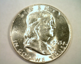 1963-D FRANKLIN HALF DOLLAR NICE UNCIRCULATED UNC NICE ORIGINAL COIN BOB... - $17.00