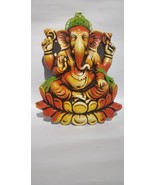 Handmade Terracotta Clay Lord Ganesha hanging painting  on Lotus - $130.31 CAD