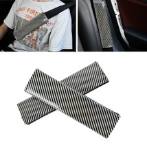 Universal Gray Carbon Fiber Look Car Seat Belt Covers Shoulder Pad Protection - £9.49 GBP