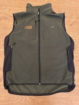 Drake Waterfowl Logo Black Green Full Zip Fleece Magnattach Vest Men&#39;s Sz XL - £23.37 GBP