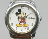 Disney Mickey Mouse Watch Women 27mm Silver Tone Stretch Band New Battery - $24.74