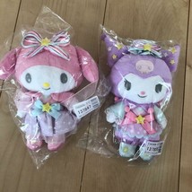 Sanrio My Melody Plush Doll Kuromi Set Mascot holder Tanabata Prize Furyu　14cm - £54.03 GBP
