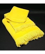 Vintage Cannon Royal Family 3 pc Towel Set Yellow 100%Cotton Made in the... - $39.97