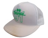 Hawaii 91 Hawiian Headwear Trucker Hat Adjustable White  Snapback Ball C... - £10.08 GBP