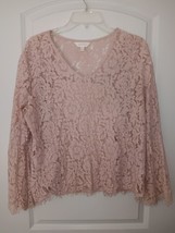 Anthropogie ADIVA Pink Mauve XL  Floral Lace Top W/Lining - $16.69