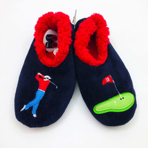 Snoozies Men&#39;s Slippers Golf the 18th Hole Medium 9/10 Dark Navy Blue - $12.86