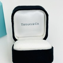 RARE Tiffany Empty Jewelry Ring Box Blue Suede Leather  White Storage - €170,55 EUR