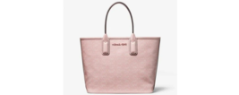 Jodie Small Logo Jacquard Tote Bag Powder Blush Pink - £66.88 GBP