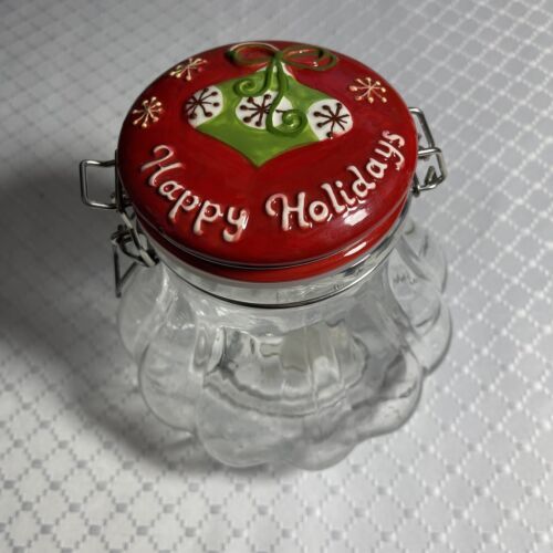 Primary image for Christmas Candy Dish with Lid, Glass Candy Jar for Candy Buffet, Harry & David