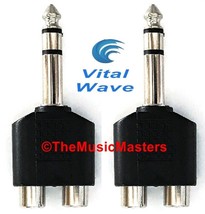 (2) 1/4 inch TRRS Male Plug to Dual RCA Jacks (F) Audio Cable Cord Adapt... - £6.68 GBP