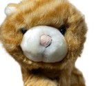 Lillian Vernon Plush Orange Tabby Cat Gold Eyes Stuffed Animal Realistic - $18.53