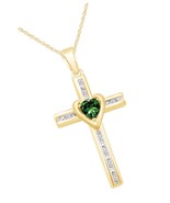 ZONE Simulated Green Emerald and Natural Diamond - £215.26 GBP