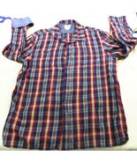 Vans Mens XX-Large Classic Fit Red &amp; Blue Plaid Button-Up Shirt With Poc... - $23.75