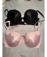 8C lot of 2 Savage Fenty Bra 36D Pink and black Adjustable Strap push up. - £18.66 GBP