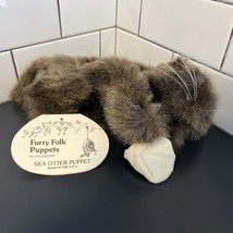 VTG Folkmanis Sea Otter Furry Folk Puppets Brown Plush Hand Puppet - £19.18 GBP