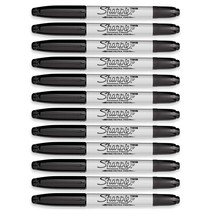 Sharpie Fine/Ultra Fine Twin Tip Permanent Marker, Black (Pack of 12) - $38.99